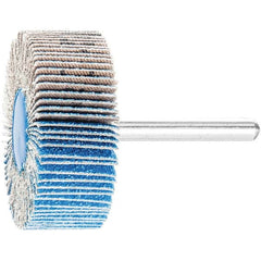 PFERD - 2" Diam x 1" Face Width, Aluminum Oxide Coated Mounted Flap Wheel - 1/4" Shank Mount, 80 Grit, 23,000 Max RPM - Americas Industrial Supply