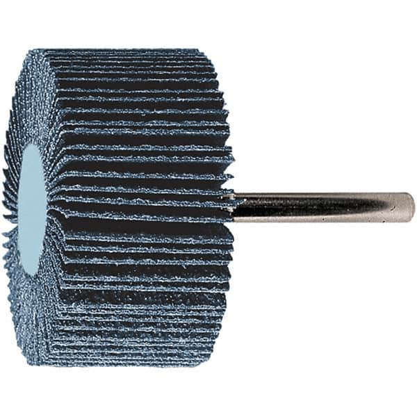 PFERD - 2" Diam x 1" Face Width, Aluminum Oxide Coated Mounted Flap Wheel - 1/4" Shank Mount, 120 Grit, 23,000 Max RPM - Americas Industrial Supply