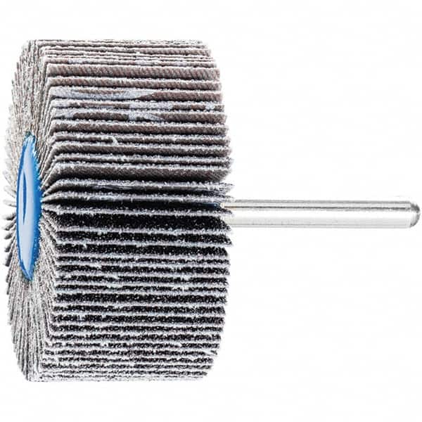 PFERD - 2" Diam x 1" Face Width, Silicon Carbide Coated Mounted Flap Wheel - 1/4" Shank Mount, 60 Grit, 23,000 Max RPM - Americas Industrial Supply