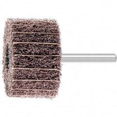 PFERD - 2" Diam x 1-1/4" Face Width, Aluminum Oxide Nonwoven Mounted Flap Wheel - 1/4" Shank Mount, 100 Grit, 12,000 Max RPM - Americas Industrial Supply