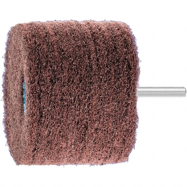 PFERD - 3" Diam x 2" Face Width, Aluminum Oxide Nonwoven Mounted Flap Wheel - 1/4" Shank Mount, 180 Grit, 7,500 Max RPM - Americas Industrial Supply