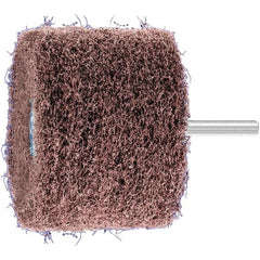 PFERD - 3" Diam x 2" Face Width, Aluminum Oxide Nonwoven Mounted Flap Wheel - 1/4" Shank Mount, 100 Grit, 7,500 Max RPM - Americas Industrial Supply