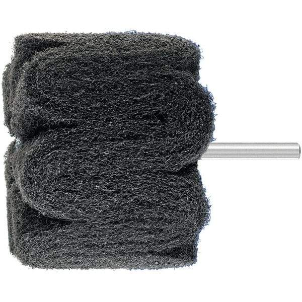 PFERD - 3" Diam x 2" Face Width, Silicon Carbide Nonwoven Mounted Flap Wheel - 1/4" Shank Mount, 280 Grit, 7,500 Max RPM - Americas Industrial Supply