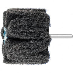 PFERD - 3" Diam x 2" Face Width, Silicon Carbide Nonwoven Mounted Flap Wheel - 1/4" Shank Mount, 100 Grit, 7,500 Max RPM - Americas Industrial Supply