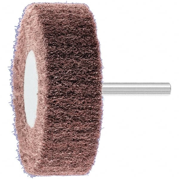 PFERD - 3" Diam x 1" Face Width, Aluminum Oxide Nonwoven Mounted Flap Wheel - 1/4" Shank Mount, 280 Grit, 7,500 Max RPM - Americas Industrial Supply
