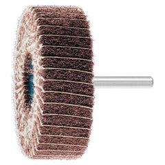 PFERD - 3" Diam x 1" Face Width, Aluminum Oxide Nonwoven Mounted Flap Wheel - 1/4" Shank Mount, 180 Grit, 7,500 Max RPM - Americas Industrial Supply