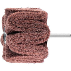 PFERD - 3" Diam x 2" Face Width, Aluminum Oxide Nonwoven Mounted Flap Wheel - 1/4" Shank Mount, 180 Grit, 7,500 Max RPM - Americas Industrial Supply