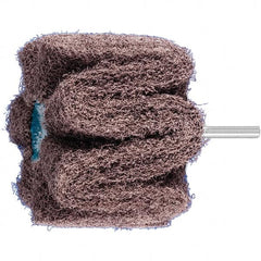 PFERD - 3" Diam x 2" Face Width, Aluminum Oxide Nonwoven Mounted Flap Wheel - 1/4" Shank Mount, 100 Grit, 7,500 Max RPM - Americas Industrial Supply