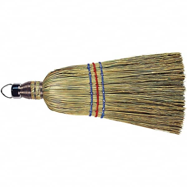 PFERD - 10" OAL Corn Bristle Whisk Broom - 5-1/2" Long Wood Handle, 4-1/2" Bristle Length, 4-1/2" Wide - Americas Industrial Supply