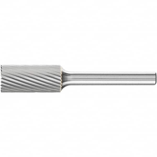 PFERD - 7/16" Cut Diam, 1/4" Shank Diam, Cylinder with End Cut Head Single Cut Burr - Tungsten Carbide, 1" LOC, 2-3/4" OAL - Americas Industrial Supply