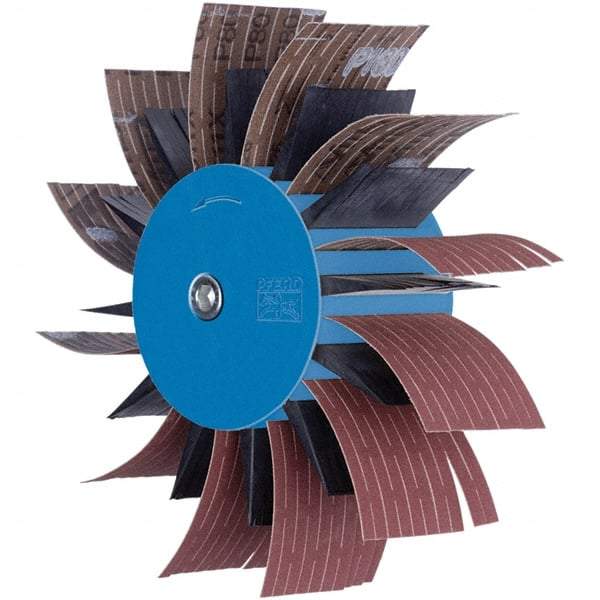 PFERD - 7" Diam x 2" Face Width, Aluminum Oxide Coated Mounted Flap Wheel - 3/8" Shank Mount, 3,500 Max RPM - Americas Industrial Supply