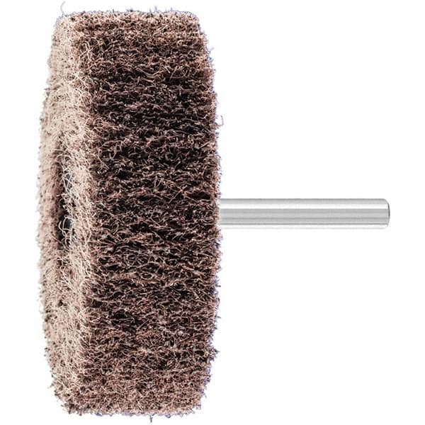 PFERD - 3" Diam x 1" Face Width, Aluminum Oxide Nonwoven Mounted Flap Wheel - 1/4" Shank Mount, 100 Grit, 7,500 Max RPM - Americas Industrial Supply