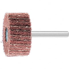 PFERD - 1-1/2" Diam x 3/4" Face Width, Aluminum Oxide Nonwoven Mounted Flap Wheel - 1/4" Shank Mount, 180 Grit, 15,000 Max RPM - Americas Industrial Supply