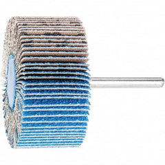 PFERD - 2-1/2" Diam x 1" Face Width, Aluminum Oxide Coated Mounted Flap Wheel - 1/4" Shank Mount, 60 Grit, 23,000 Max RPM - Americas Industrial Supply