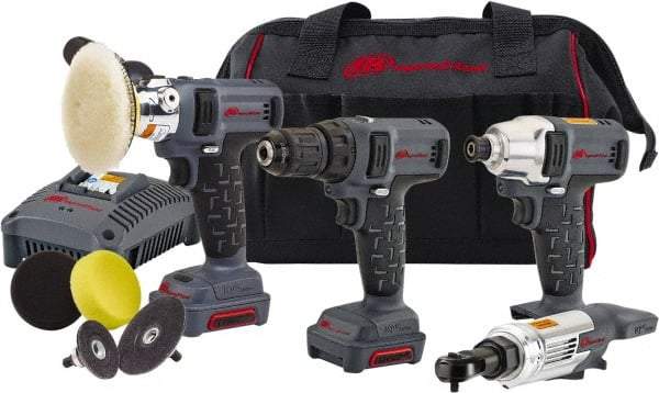 Ingersoll-Rand - 12 Volt Cordless Tool Combination Kit - Includes 1/4" Hex Compact Impact Driver, Lithium-Ion Battery Included - Americas Industrial Supply