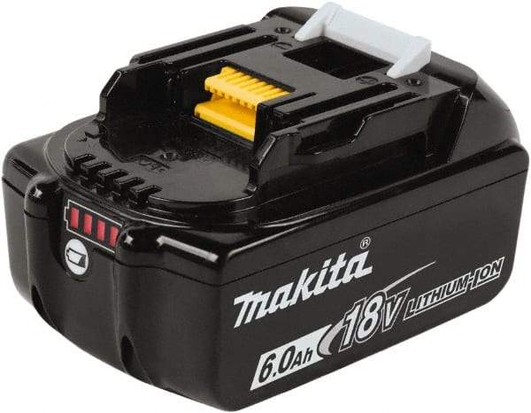 Makita - 18 Volt Lithium-Ion Power Tool Battery - 6 Ahr Capacity, 55 min Charge Time, Series LXT - Americas Industrial Supply