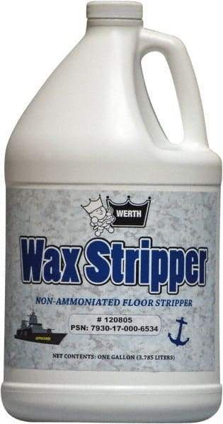 Werth Sanitary Supply - 1 Gal Plastic Bottle Stripper - Use on Resilient Tile, Vinyl Tile - Americas Industrial Supply