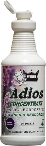 Werth Sanitary Supply - 32 oz Spray Bottle Cleaner/Degreaser - Liquid, Biodegradable Cleaner & Degreaser, Butyl-Free, Phosphate-Free, Water-Based, No VOC, Lavender - Americas Industrial Supply