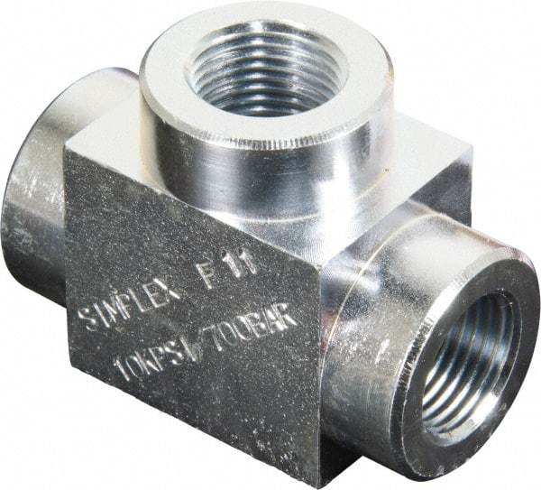 TK Simplex - 3/8 NPTF Hydraulic Hose Tee - 10,000 psi - Americas Industrial Supply