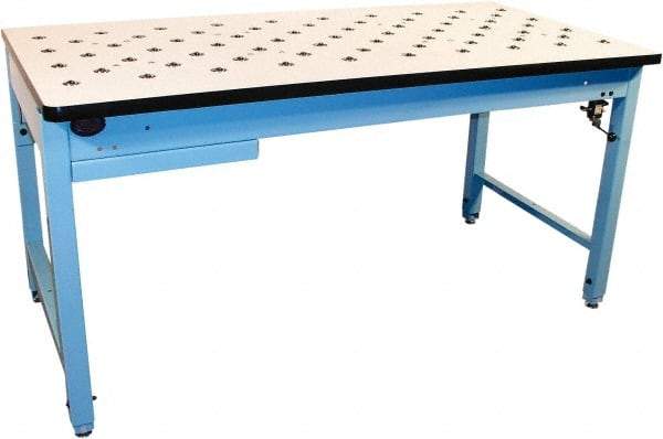 Proline - 1 Drawer, Retractable Ball Transfer Station - 800 Lb Capacity, ESD Laminate Top, Light Blue, 60" Wide x 36" High x 30" Long - Americas Industrial Supply