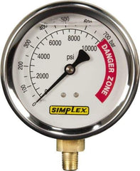 TK Simplex - Hydraulic Pressure Gages & Adapters Type: Liquid-Filled Gauge Pressure Rating: 0 - 10000 - Americas Industrial Supply