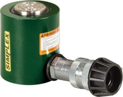 TK Simplex - 1-1/2" Stroke, 10 Ton Portable Hydraulic Low Profile Cylinder - 2.24 Sq In Effective Area, 3.4 Cu In Oil Capacity, 3.47 to 4.97" High, 1-1/2" Plunger Diam, 10,000 Max psi - Americas Industrial Supply