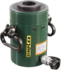 TK Simplex - 3" Stroke, 60 Ton Portable Hydraulic Hollow Hole Cylinder - 12.73 Sq In Effective Area, 38.29 Cu In Oil Capacity, 9.75 to 13.25" High, 3-5/8" Plunger Diam, 10,000 Max psi - Americas Industrial Supply