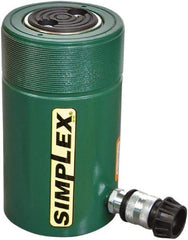 TK Simplex - 6" Stroke, 75 Ton Portable Hydraulic Single Acting Cylinder - 15.9 Sq In Effective Area, 95.4 Cu In Oil Capacity, 11.31 to 17.37" High, 3.75" Cyl Bore Diam, 4-1/2" Plunger Diam, 10,000 Max psi - Americas Industrial Supply