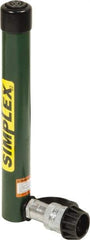 TK Simplex - 9-3/16" Stroke, 5 Ton Portable Hydraulic Single Acting Cylinder - 0.99 Sq In Effective Area, 9.07 Cu In Oil Capacity, 12.83 to 22.01" High, 1" Cyl Bore Diam, 1-1/8" Plunger Diam, 10,000 Max psi - Americas Industrial Supply