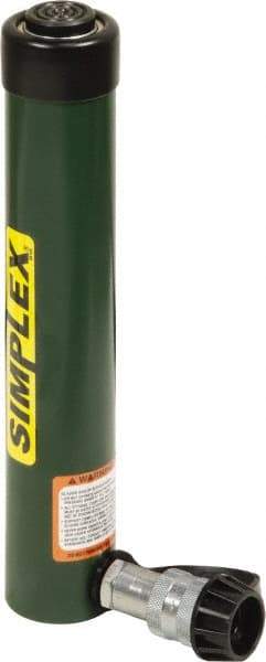 TK Simplex - 10" Stroke, 10 Ton Portable Hydraulic Single Acting Cylinder - 2.24 Sq In Effective Area, 22.65 Cu In Oil Capacity, 13.78 to 23.78" High, 1.5" Cyl Bore Diam, 1.69" Plunger Diam, 10,000 Max psi - Americas Industrial Supply