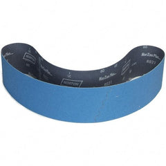 Norton - 4" Wide x 59" OAL, 40 Grit, Zirconia Alumina Abrasive Belt - Zirconia Alumina, Coated, Y Weighted Cloth Backing - Americas Industrial Supply