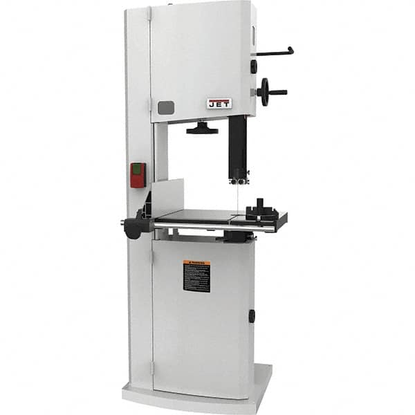 Jet - 14-1/8" Throat Capacity, Step Pulley Vertical Bandsaw - 3,100 SFPM, 3 hp, Single Phase - Americas Industrial Supply