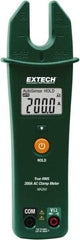 Extech - MA260, CAT IV, Digital True RMS Clamp Meter with 0.16" Fork Jaws - 1000 VAC/VDC, 200 AC Amps, Measures Voltage, Continuity, Current, Resistance - Americas Industrial Supply