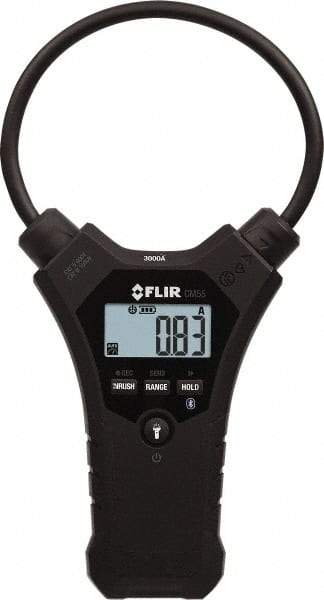 FLIR - CM55, CAT IV, Digital True RMS Wireless Clamp Meter with 10" Flex Jaws - 3000 AC Amps, Measures Current - Americas Industrial Supply