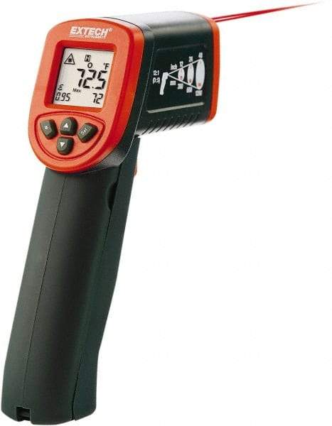 Extech - -50 to 600°C (-58 to 1,112°F) Infrared Thermometer - 12:1 Distance to Spot Ratio - Americas Industrial Supply