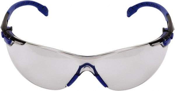 3M - Gray Lenses, Frameless Safety Glasses - Anti-Fog, Blue Frame, Size Universal, Wrap Around - Americas Industrial Supply