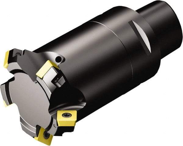 Sandvik Coromant - 63.5mm Cut Diam, 63mm Arbor Hole, 5.47mm Max Depth of Cut, 45° Indexable Chamfer & Angle Face Mill - 7 Inserts, 495-09T3M-XL Insert, Right Hand Cut, Through Coolant, Series CoroMill 495 - Americas Industrial Supply