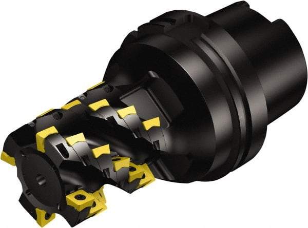 Sandvik Coromant - 2 Inserts, 40mm Cut Diam, 63mm Arbor Diam, 46mm Max Depth of Cut, Indexable Square-Shoulder Face Mill - 90° Lead Angle, 104mm High, 690-100508M-E-SL & 690-100510M-P-SL Insert Compatibility, Through Coolant, Series CoroMill 690 - Americas Industrial Supply