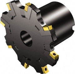Sandvik Coromant - 27 Connection, 77mm Cutter Diam, 1-1/16" Hole Diam, 6 Tooth Indexable Slotting Cutter - R331.52..Qxx..R Toolholder, N331.1A-08 Insert, Right Hand Cutting Direction - Americas Industrial Supply