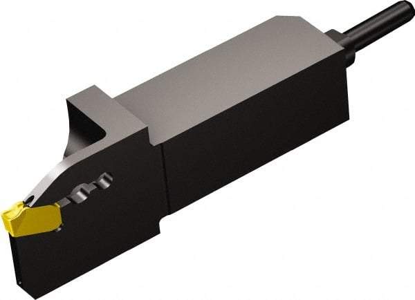 Sandvik Coromant - QS-QD-R/LF..C..S, External, Left Hand, 12.7mm Max Depth of Cut, Indexable Grooving Tool Holder - QD-NE-0200-0002-CM Insert Compatibility, 9.53mm Shank Height, 9.53mm Shank Width, 70mm OAL, Through Coolant - Americas Industrial Supply