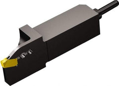 Sandvik Coromant - QS-QD-R/LF..C..S, External, Left Hand, 12.7mm Max Depth of Cut, Indexable Grooving Tool Holder - QD-NE-0200-0002-CM Insert Compatibility, 9.53mm Shank Height, 9.53mm Shank Width, 70mm OAL, Through Coolant - Americas Industrial Supply