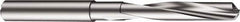 Sandvik Coromant - 9mm 130° Spiral Flute Solid Carbide Screw Machine Drill Bit - Uncoated, Right Hand Cut, 1.8504" Flute Length, 3.5039" OAL, Split Point, Straight Shank, Through Coolant - Americas Industrial Supply