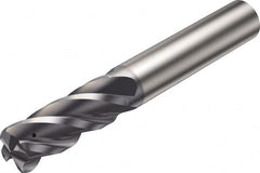 Sandvik Coromant - 6mm, 13mm LOC, 6mm Shank Diam, 57mm OAL, 4 Flute, Solid Carbide Square End Mill - Single End, AlTiN Finish, Spiral Flute, 38° Helix, Right Hand Cut, Right Hand Flute, Series CoroMill Plura - Americas Industrial Supply