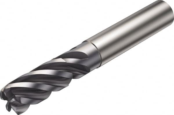 Sandvik Coromant - 1/2", 1.126" LOC, 1/2" Shank Diam, 3-1/2" OAL, 5 Flute, Solid Carbide Square End Mill - Single End, AlCrN Finish, Spiral Flute, 38° Helix, Right Hand Cut, Right Hand Flute, Series CoroMill Plura - Americas Industrial Supply