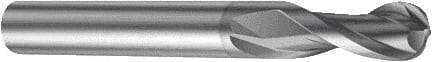 Sandvik Coromant - 1/2" Diam, 1" LOC, Solid Carbide Ball End Mill - Single End, 4" OAL, 1/2" Shank Diam, Ball Flute - Americas Industrial Supply