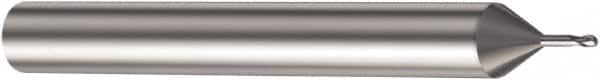 Sandvik Coromant - 1mm Diam, 1mm LOC, 2 Flute Solid Carbide Ball End Mill - 57mm OAL, 6mm Shank Diam, Ball Flute - Americas Industrial Supply