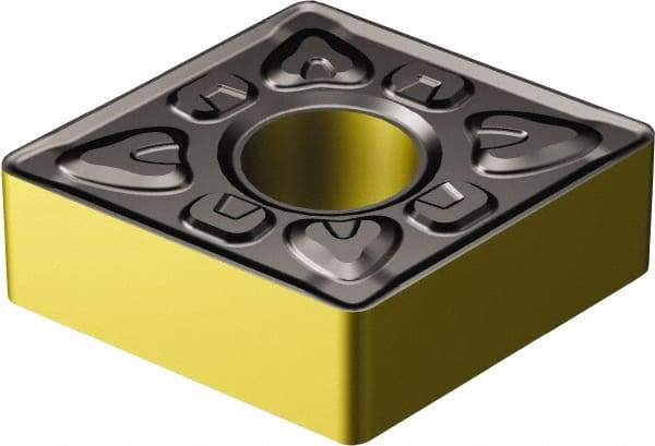 Sandvik Coromant - CNMG543 XMR Grade 2220 Carbide Turning Insert - TiCN/AI2O3/TiN Finish, 80° Diamond, 5/8" Inscr Circle, 1/4" Thick, 3/64" Corner Radius - Americas Industrial Supply