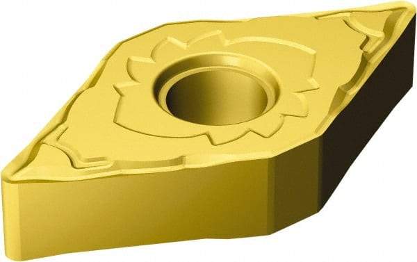 Sandvik Coromant - DNMG432 SF Grade S05F Carbide Turning Insert - TiCN/Al2O3/TiN Finish, 55° Diamond, 1/2" Inscr Circle, 3/16" Thick, 1/32" Corner Radius - Americas Industrial Supply