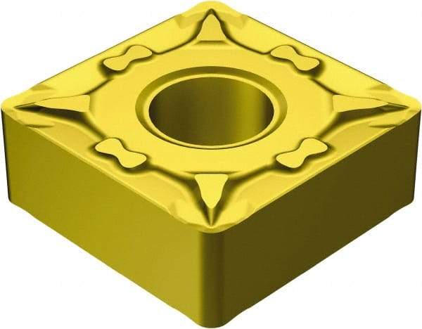 Sandvik Coromant - SNMG431 MF Grade 2015 Carbide Turning Insert - TiCN/Al2O3/TiN Finish, 90° Square, 1/2" Inscr Circle, 3/16" Thick, 1/64" Corner Radius - Americas Industrial Supply
