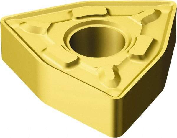 Sandvik Coromant - WNMG333 MRR Grade 2015 Carbide Turning Insert - TiCN/AI2O3/TiN Finish, 80° Trigon, 3/8" Inscr Circle, 3/16" Thick, 3/64" Corner Radius - Americas Industrial Supply